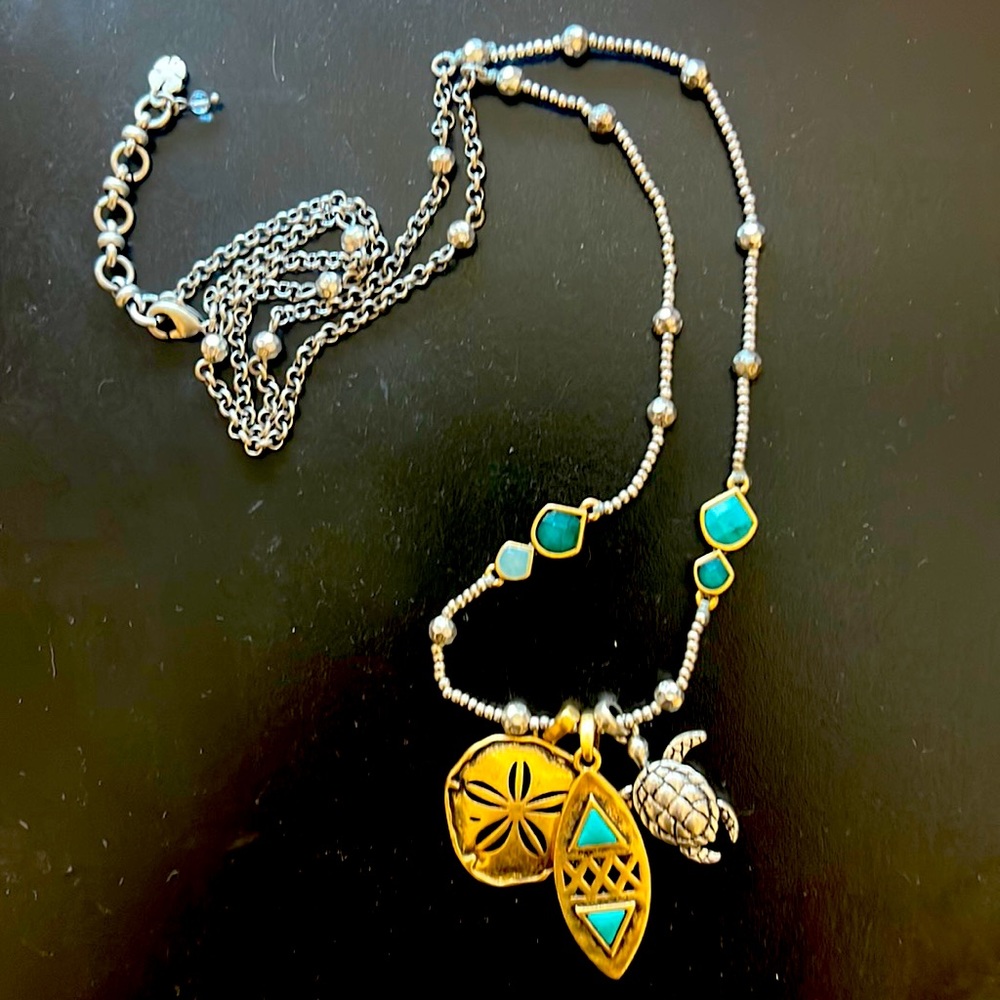 Lucky brand turtle beach 28” necklace